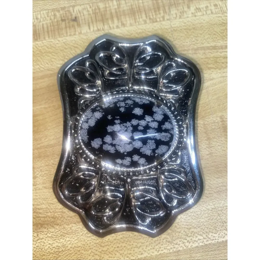 Black Gray Oval Cabochon Centerpiece Silver Tone Western Rodeo Belt Buckle